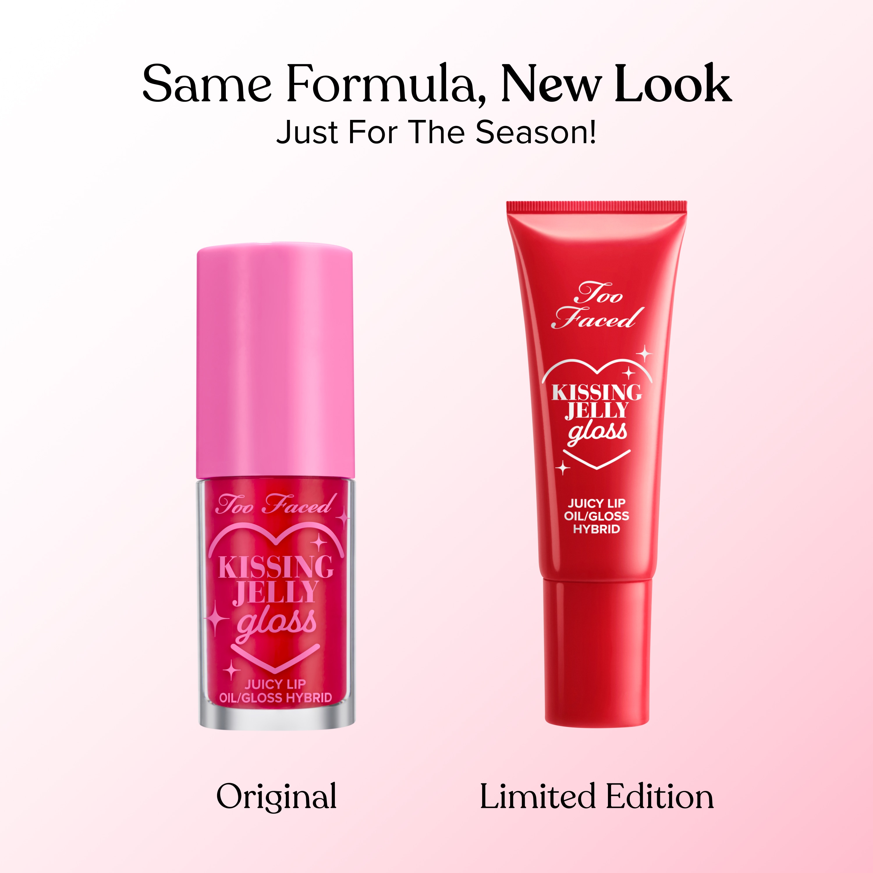 Kissing Jelly Lip Oil Gloss Collection Holiday 2026, Soda Pop — Warm Light Nude Fresh Baked Cookie — Medium Cocoa Nude Sour Watermelon — Electric Coral Red Cherry Pie — Cherry Red, 5ml (x4)