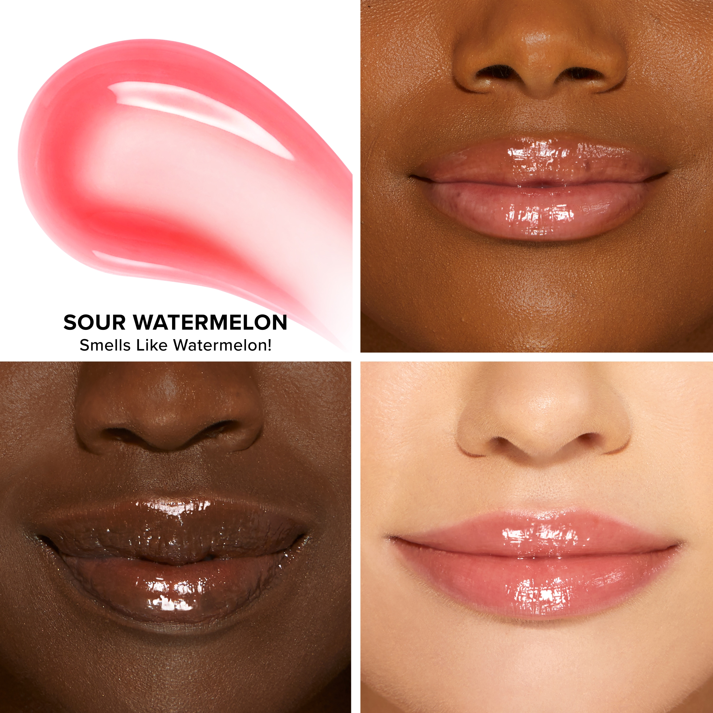 Kissing Jelly Lip Oil Gloss Collection Holiday 2026, Soda Pop — Warm Light Nude Fresh Baked Cookie — Medium Cocoa Nude Sour Watermelon — Electric Coral Red Cherry Pie — Cherry Red, 5ml (x4)