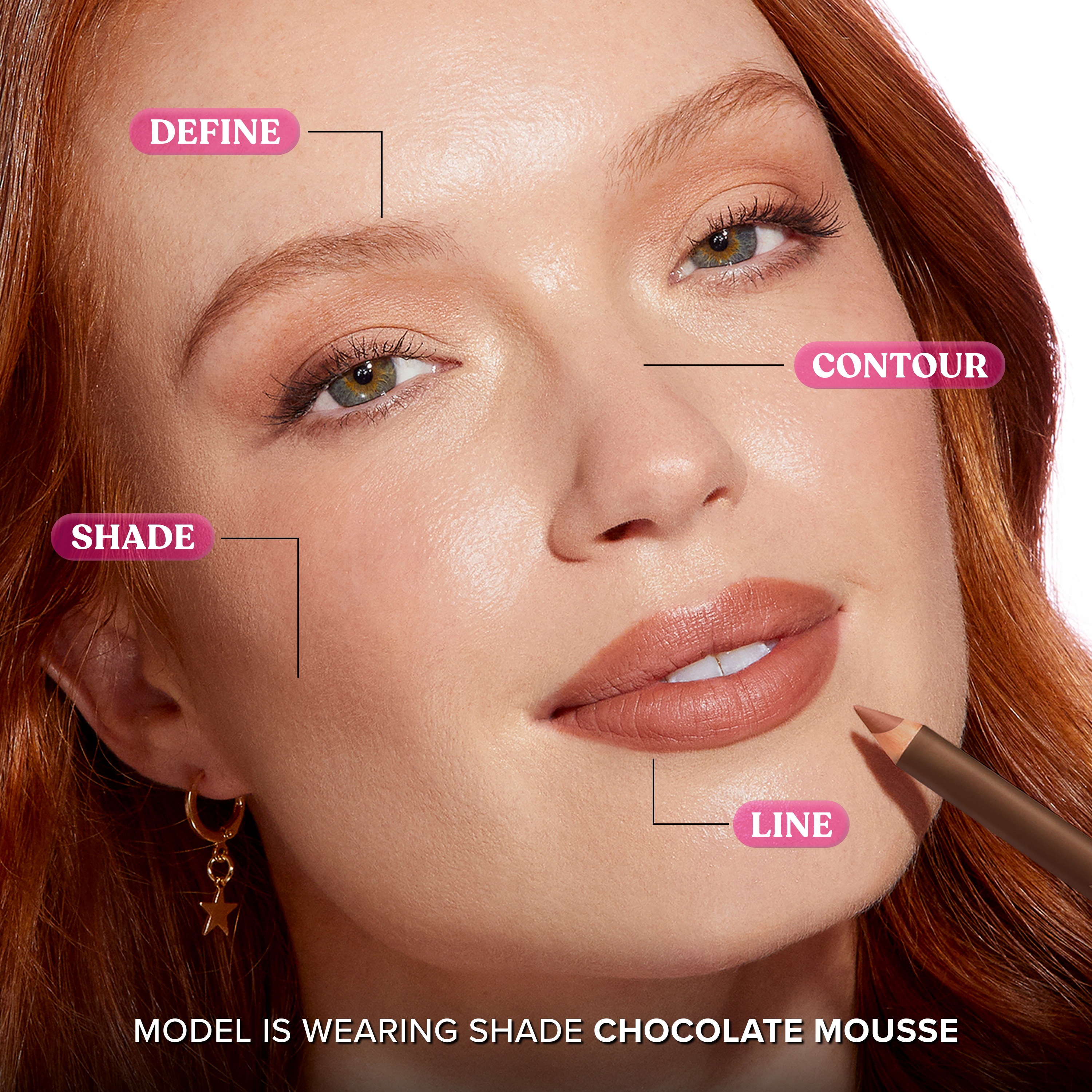 Chocolate Mousse Lip Kit Holiday 2026, Chocolate Mousse - Light Nude Brown, 4.5ml & 1.67g