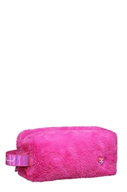 Pink Furry Makeup Bag