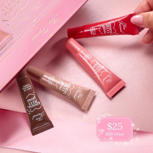 Kissing Jelly Lip Oil Gloss Collection Holiday 2026, Soda Pop — Warm Light Nude Fresh Baked Cookie — Medium Cocoa Nude Sour Watermelon — Electric Coral Red Cherry Pie — Cherry Red, 5ml (x4)